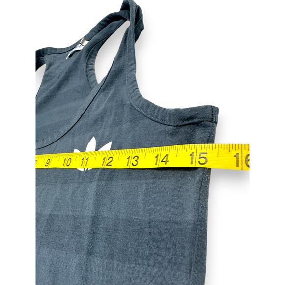 Adidas Dark Gray Striped Racerback Tank Top Size Small - Picture 2 of 7
